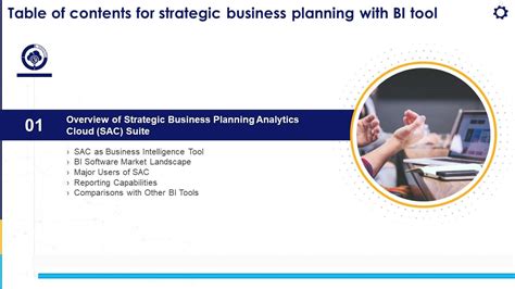 Strategic Business Planning With Bi Tool For Table Of Contents