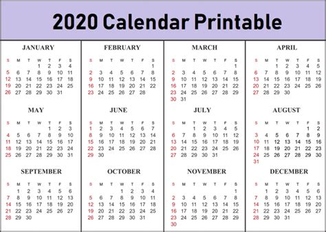 This calendar would guide the users in starting the first august month of 2020 in the best possible way. Free Printable 2020 Calendar Template PDF Download ...