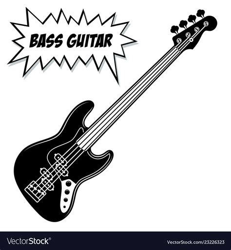 Bass Guitar 4 Strings Royalty Free Vector Image
