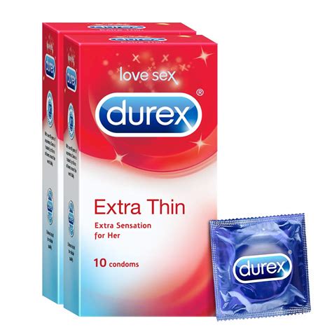 Buy Durex Condoms 10 Count Pack Of 2 Extra Thin Online At Low