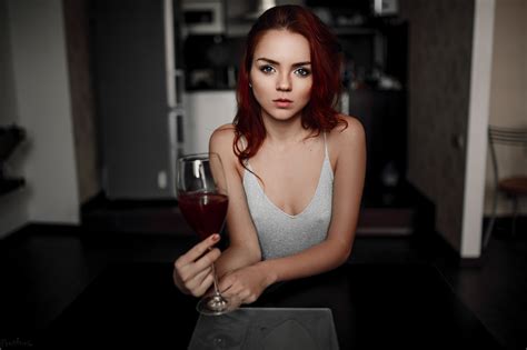 Ivan Proskurin Women Model Redhead Blue Eyes Bare Shoulders Face Ekaterina Sherzhukova Women