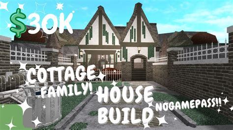 K Bloxburg Cottage Family Housebuild No Gamepass Youtube