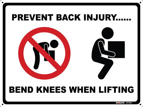 First Aid Prevent Back Injury Sign Westland Workgear