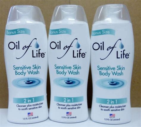 3 Oil Of Life Sensitive Skin Body Wash Bonus Size 15 Fl Oz Ea New Ebay