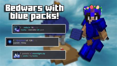 Playing Bedwars With Blue Texture Packs Solo Bedwars Youtube