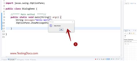 How To Make Dialog In A Java Program Using Joptionpane