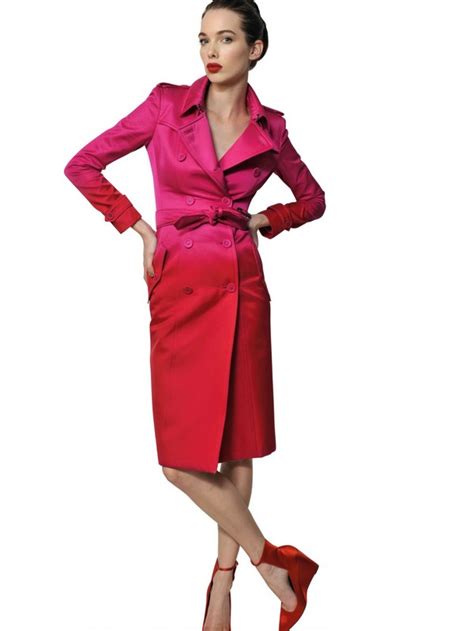 Burberry Prorsum Brogue Leather Trench Coat In Red Lyst Ee0