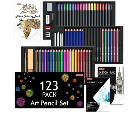 Pentalic Art 24 Piece Colored Pencil Tin Set District Artisan