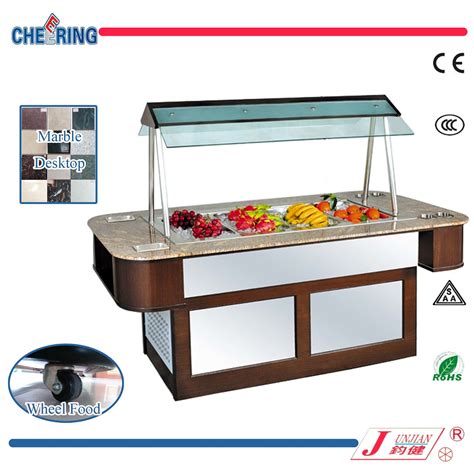 Cheering Marble Island Type Salad Bar Buffet Counter For Hotel