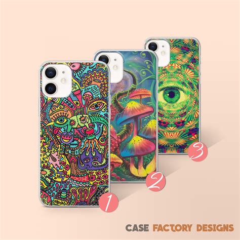 Psychedelic Phone Case Trippy Cover Iphone 12 Mini 7 8 X Etsy