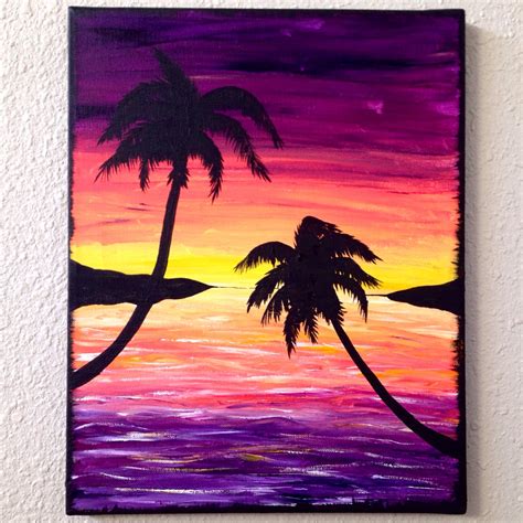 Beach Sunset Acrylic Painting For Beginners