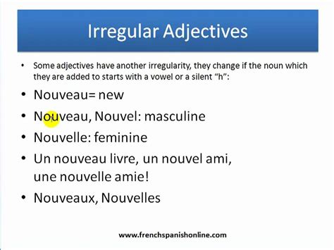 Adjectives In French French Adjectives Rules Youtube