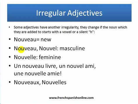 adjectives in French, French adjectives rules - YouTube