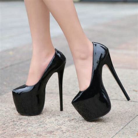 35 44 Size Women Super High Heels 18cm Shoes Concise 8cm Platforms