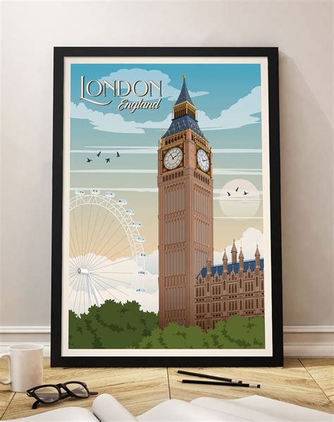London Travel Poster Big Ben Travel Poster Uk Travel Poster Vintage