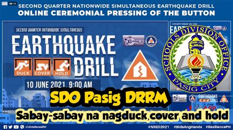 Sdo Pasig Drrm Support 2nd Quarter Nationwide Simultaneous Earthquake