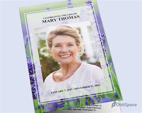 Funeral Program Template For Mother Celebration Of Life Etsy Singapore