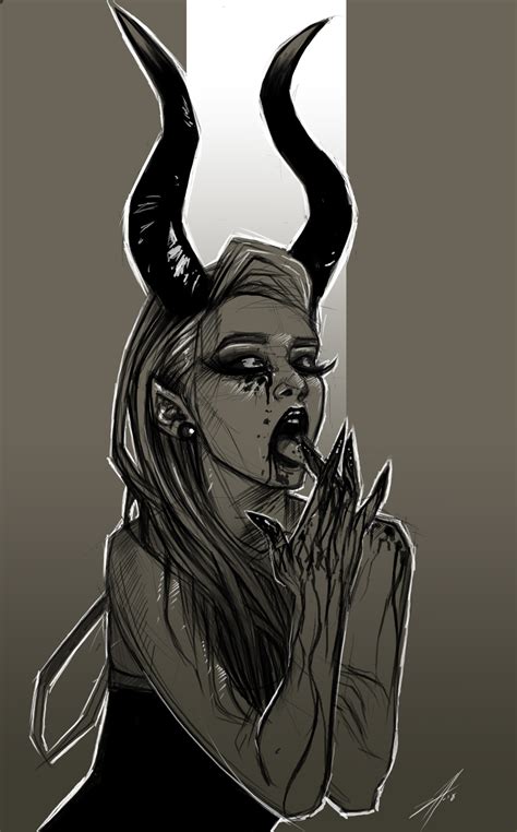Nyctoinc Illustrations Demon Girl Sketch