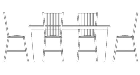 Wooden Simple Dining Table Elevation Block Cad Drawing Details Dwg File