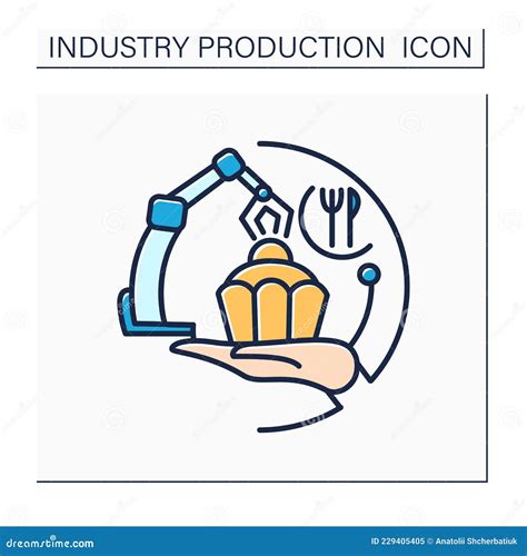 Food Industry Color Icon Stock Vector Illustration Of Processing