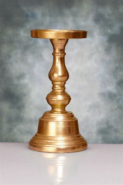 Athena Gold Candleholder 95in Pillar Candle Holders
