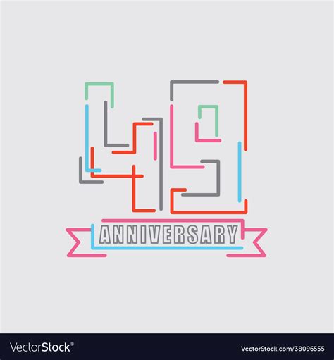 49th Years Anniversary Logo Birthday Celebration Vector Image