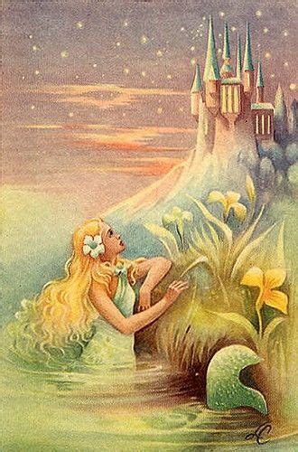 Vintage Little Mermaid Vintage Mermaid Illustration Pastel Little