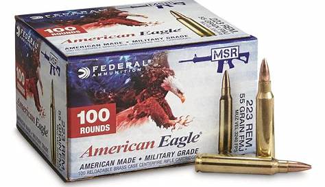 Federal American Eagle .223 Remington, FMJ, 55 Grain, 100 Rounds