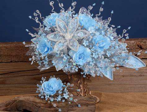 Quinceanera Flower Bouquet Embellished With Crystals And Etsy