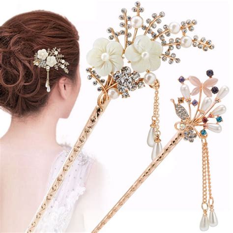 Fashion Elegant Wedding T Hair Pin Colorful Hairpin Rhinestone Hair