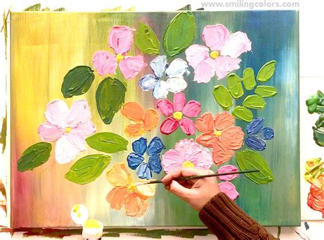 Step By Step Acrylic Painting Tutorial For Easy Flowers Smitha Katti