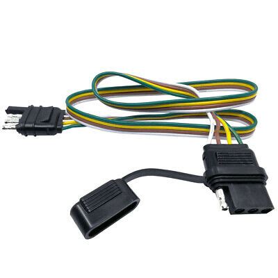 Includes dust cover, wire ties, ground screw, and grease 1. 4 Way Flat Trailer Wire Extension 32-inch 4 Pin Male and ...