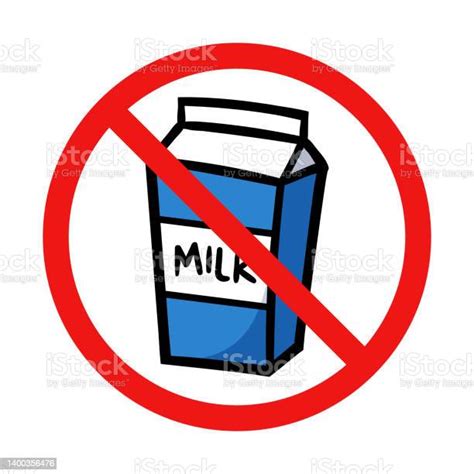No Milk Sign On White Background Stock Illustration Download Image
