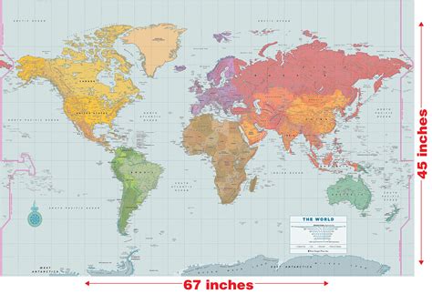 Buy Extra Large World Wall Map Laminated 67 X 45 Online At