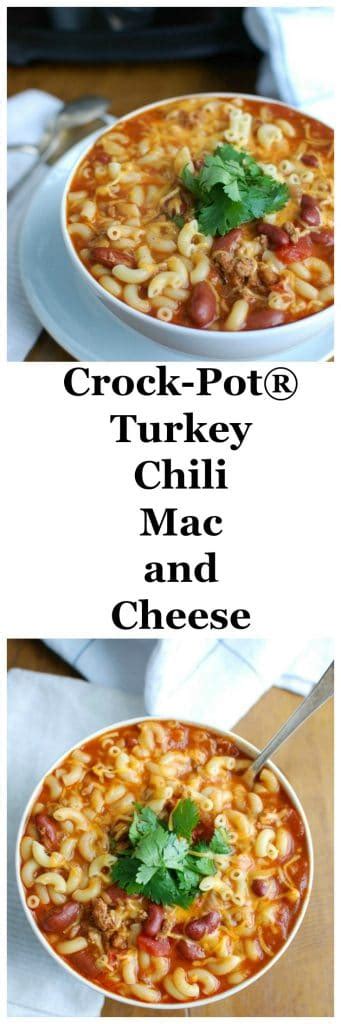 Simple crock pot mac and cheese. Crock-Pot® Turkey Chili Mac and Cheese - A Cedar Spoon