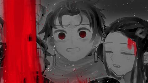 Demon Slayer Scar Tanjiro Kamado With Red Eyes Nezuko Kamado Hd Anime Wallpapers Hd Wallpapers