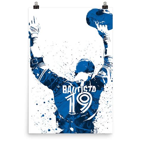 Jose Bautista Toronto Blue Jays Baseball Poster Man Cave Etsy