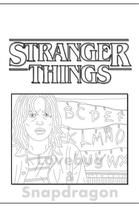 Coloring pictures stranger things poster poster cool coloring pages drawings art poster art christmas coloring pages. Stranger Things Coloring Book // Instant Printable Digital