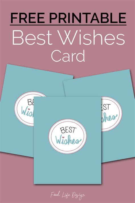 Free Best Wishes Card Printable Food Life Design
