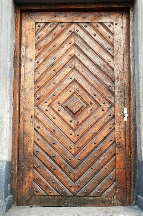 Ancient Wooden Door Stock Photo Image Of Exterior Back 16936364