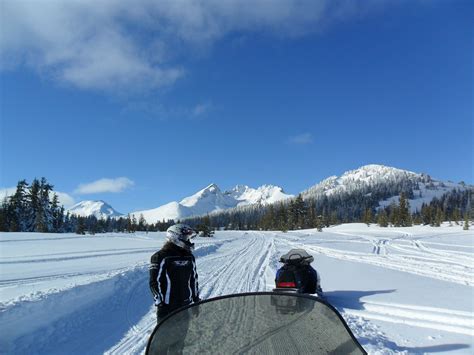 Love Snowmobiling With Views Like These Near Mt Bachelor Broken Top
