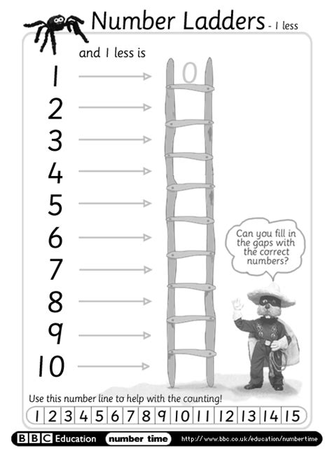 Bbc Numbertime Print And Do Ladders One Less
