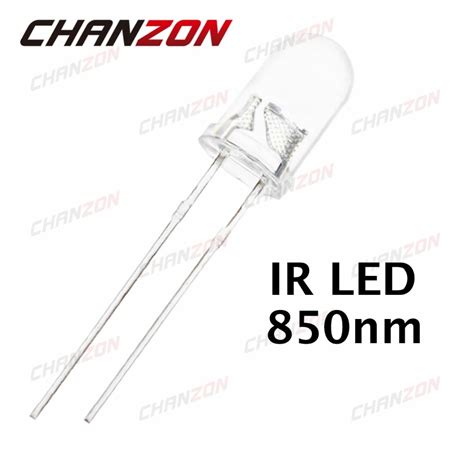 100pcs 5mm Ir Led 850nm Clear Lens Infrared Diode 20ma Transparent 5 Mm