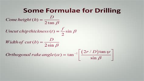 Gate Formula Mechanical Drilling Formulas