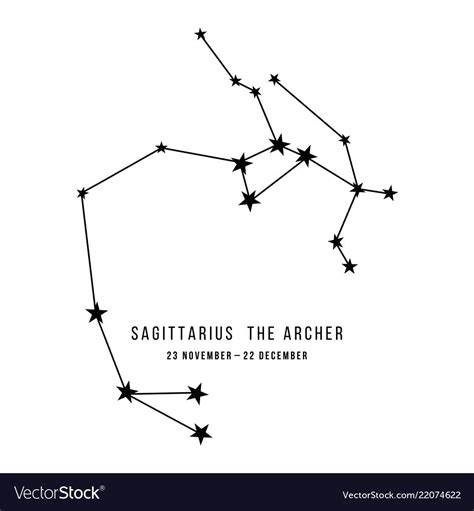 Zodiac Constellation Sagittarius The Archer Vector Illustration