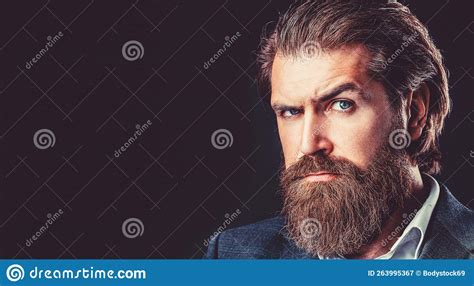 Portrait Of Handsome Bearded Man In Suit Elegant Handsome Man In Suit Stock Image Image Of