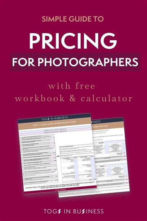 Simple Guide To Pricing For Photographers With Free Workbook