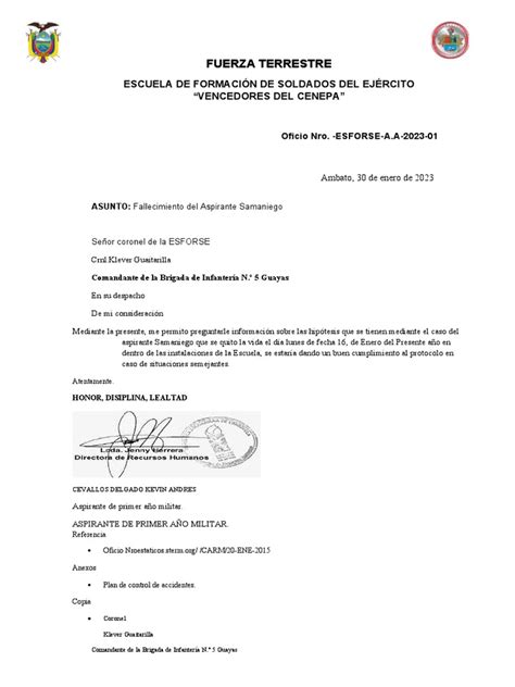 Ejemplo De Oficio Pdf