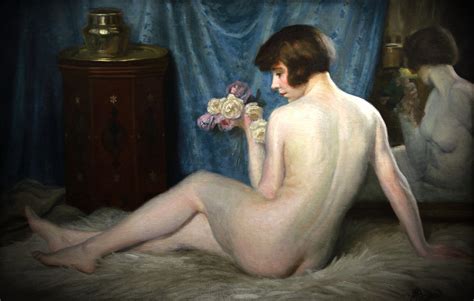 Reclining Oriental Nude Oil On Canvas By Maurice Briard
