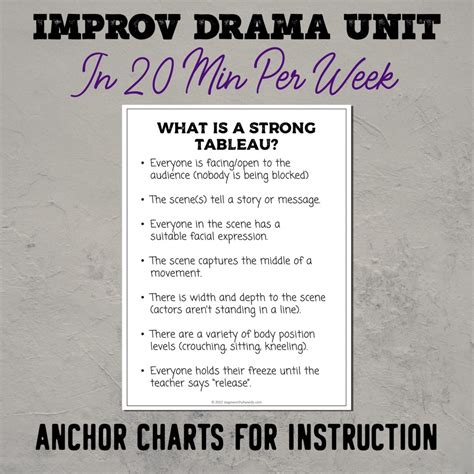 Tableau Drama Lessons Drama In 20 Min Per Week Improv Unit For
